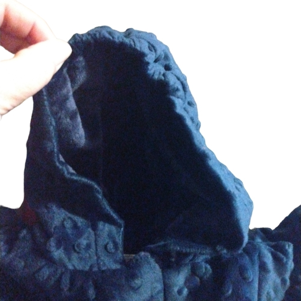Newborn Bunting Unisex Hooded Navy Minky Dot Car Seat Loop Snap Zip Mitt Cuffs - Picture 7 of 10